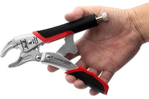 VAMPLIERS 7.5" Vise Grip Heavy Duty Locking Pliers with Screw Extractor Curved Jaws. Professional Grade. Secure Hold, Quick Release. Grip & Remove Stripped/Stuck Screws in seconds.