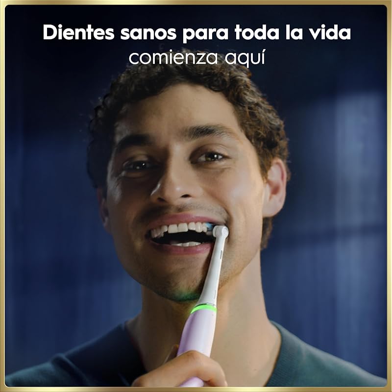 Escova de dentes elétrica oral-b io 9 com cabo recarregável, 1 cabeça, estojo de viagem com carregador e estojo magnético, projetada pela braun, presentes originais para mulheres e homens - rosa