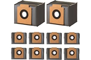 FANSHUGE 10Pack Vacuum Bags Compatible with Eufy Clean X8 Pro/X10 Pro Omni Robot Vacuum, 4-Layer Replcement Dust Bags, Self-Empty Station Accessories Part, Large Capacaity