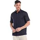 Cubavera Men's Linen Blend Guayabera Short Sleeve Button-Down Shirt (Available in Big & Tall)