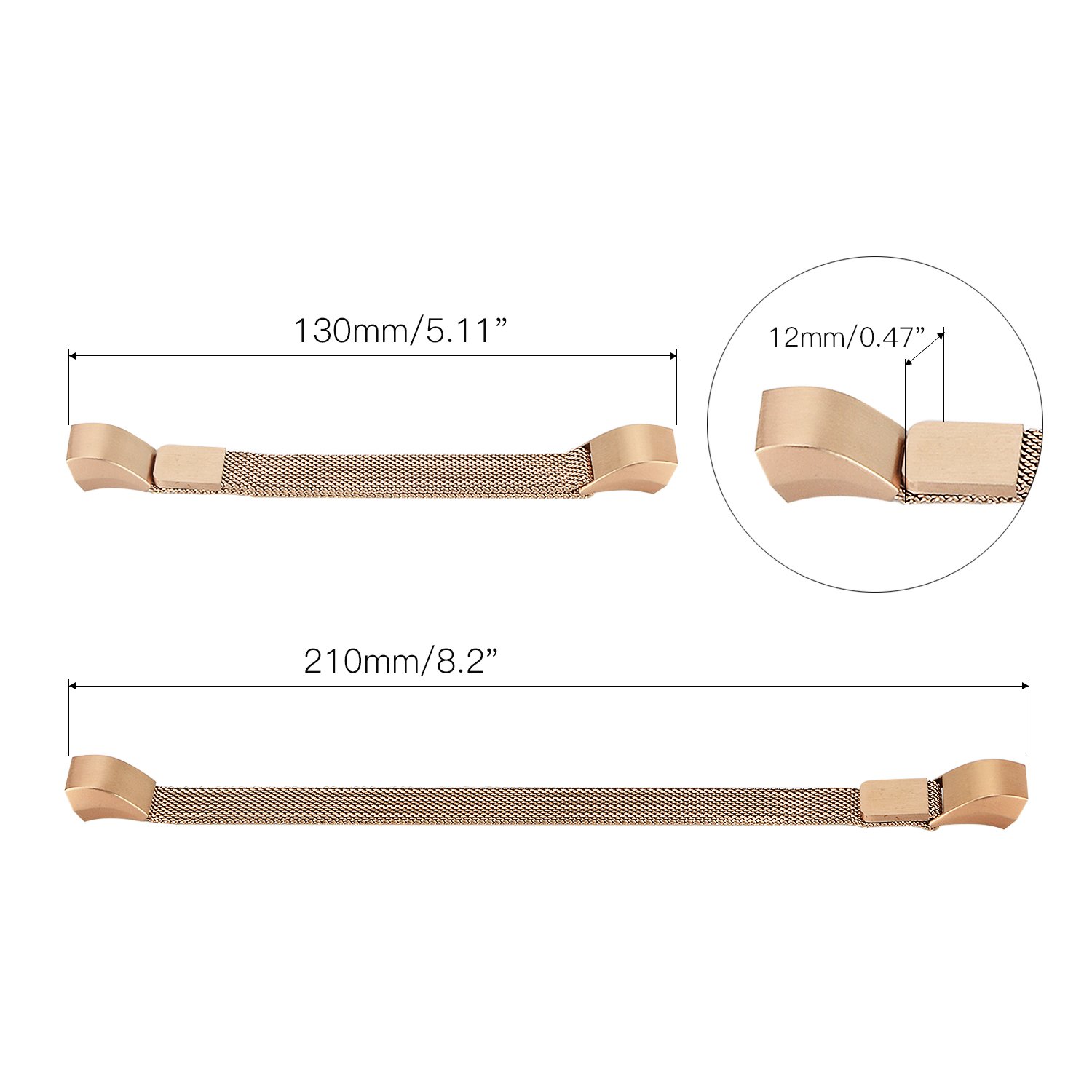 For Fitbit Charge 2 Band, Moobom Milanese Loop Stainless Steel Smartwatch Starp with Magnet Lock for Fitbit Charge 2 Replacement Wristbands (Large)