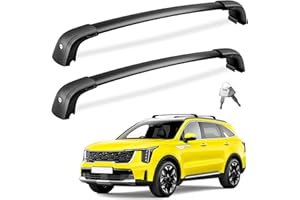 FengYu Lockable Roof Rack Cross Bars Compatible with 2021-2025 KIA Sorento & Sorento Hybrid with Flush Side Rails,220lb Heavy Duty Aluminum Roof Rails Crossbars Cargo Bars Canoe Rooftop Black Luggage