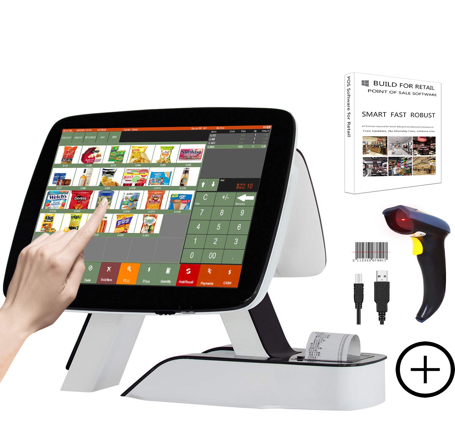 ZHONGJI Point of Sale 15'' Touch Screen Cash