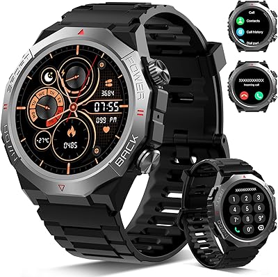 Militär Smartwatch Herren Damen, Smart Watch mitTelefonfunktion 1,39\