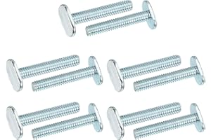 PATIKIL 1/4"-20 t Track Bolts, 10 Pack 1-1/2 Inch T-Slot Bolts Kayak Rail Bolt Accessories for Universal t Track Woodworking Jigs and Fixtures, Silver