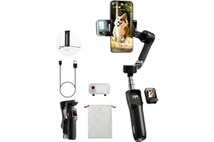 hohem iSteady V3 Ultra Gimbal Stabilizer for iPhone, Phone Gimbal with AI Auto Tracking, Detachable Touchscreen Remote, Built-in Extension Rod, Tripod, Fill Light, for Vlog, Travel, Pet, Fitness