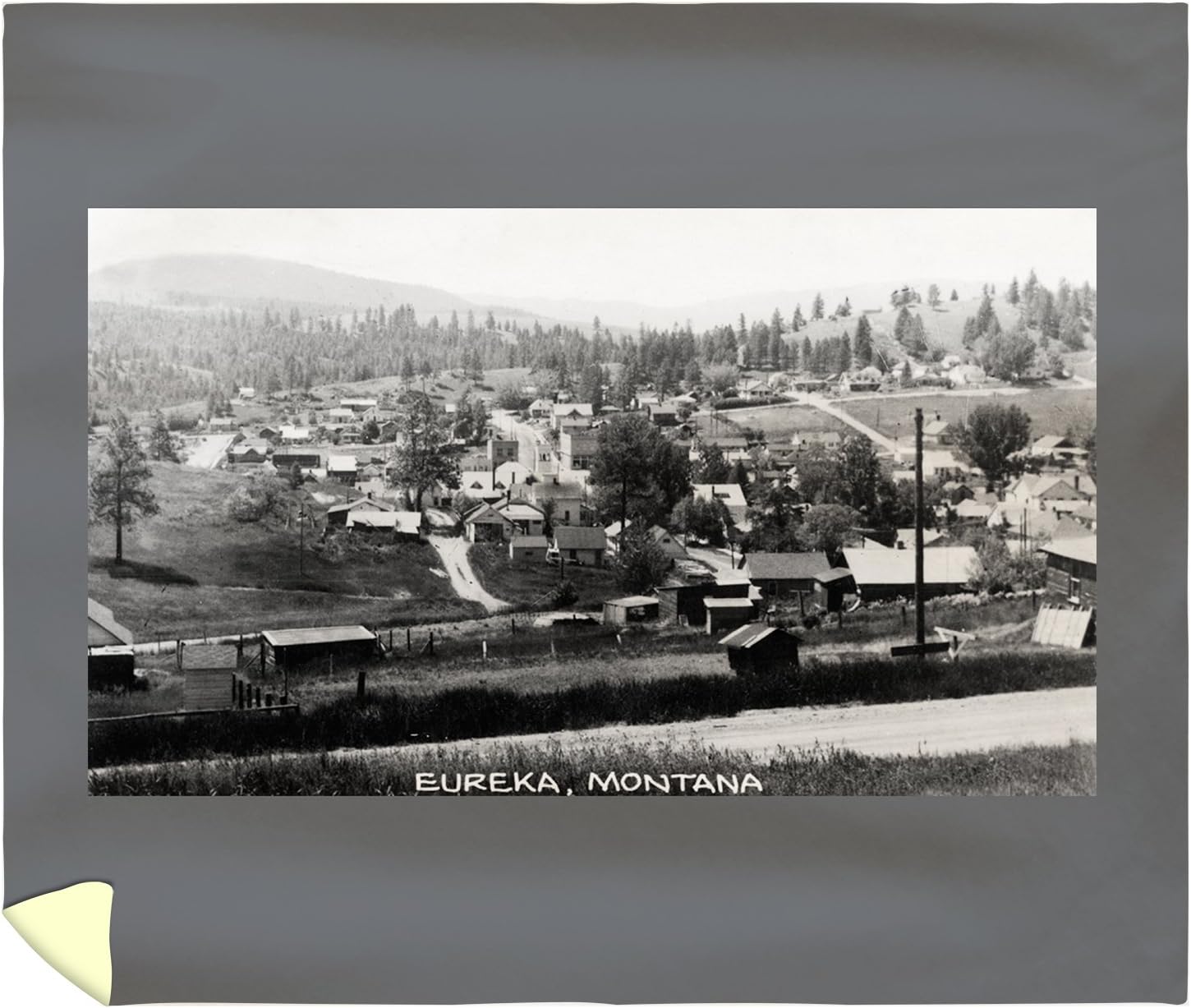 Lantern Press Eureka, Montana - General View of Town Photograph 32154 (88x104 King Microfiber Duvet Cover)
