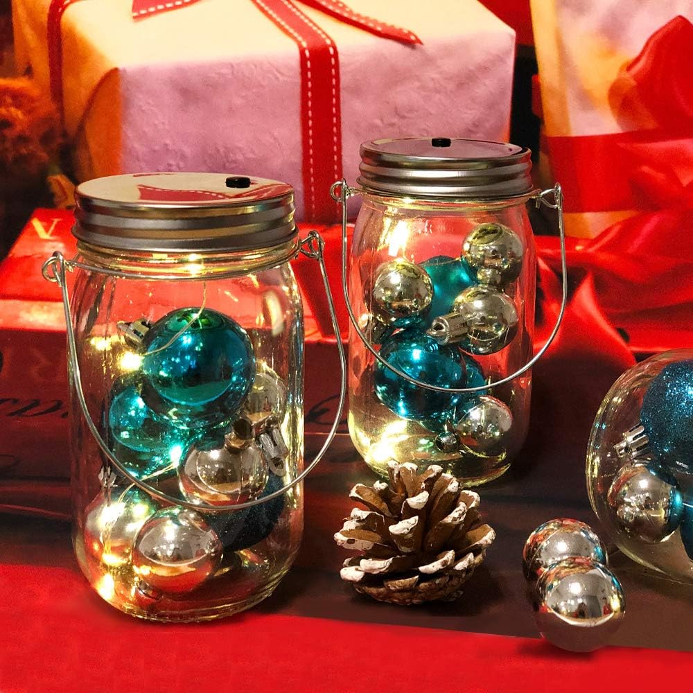 Amazon Com Mj Premier Christmas Decorations Set Of 3 Mason Jar