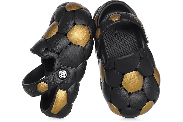 KUKTO Kids Boys Girls Soccer Basketball Clogs | Kids Sports Clogs,Slip On Sandals,Lightweight Breathable, Non-Slip Summer Bea