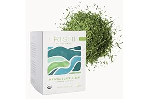 Rishi Tea Matcha Super Green Japanese Tea - Organic, Caffeinated Sachet Bags, Umami, Antioxidant Rich Sencha & Matcha Blend - 15 Count (Pack of 1)