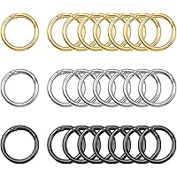 Maydahui 40PCS Spring O Rings – Zinc Alloy Silver Trigger Key Rings, 4 Sizes (0.8 To 1.3 Inch), For Keys, Dog Leashes, DIY