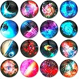 Starry Sky Pattern Refrigerator Magnets - 16 Pack Fridge Magnets for Refrigerator Office Cabinets Whiteboards Photo, 1.35 Inches Diameter, Best Housewarming Home Decorations Gift.