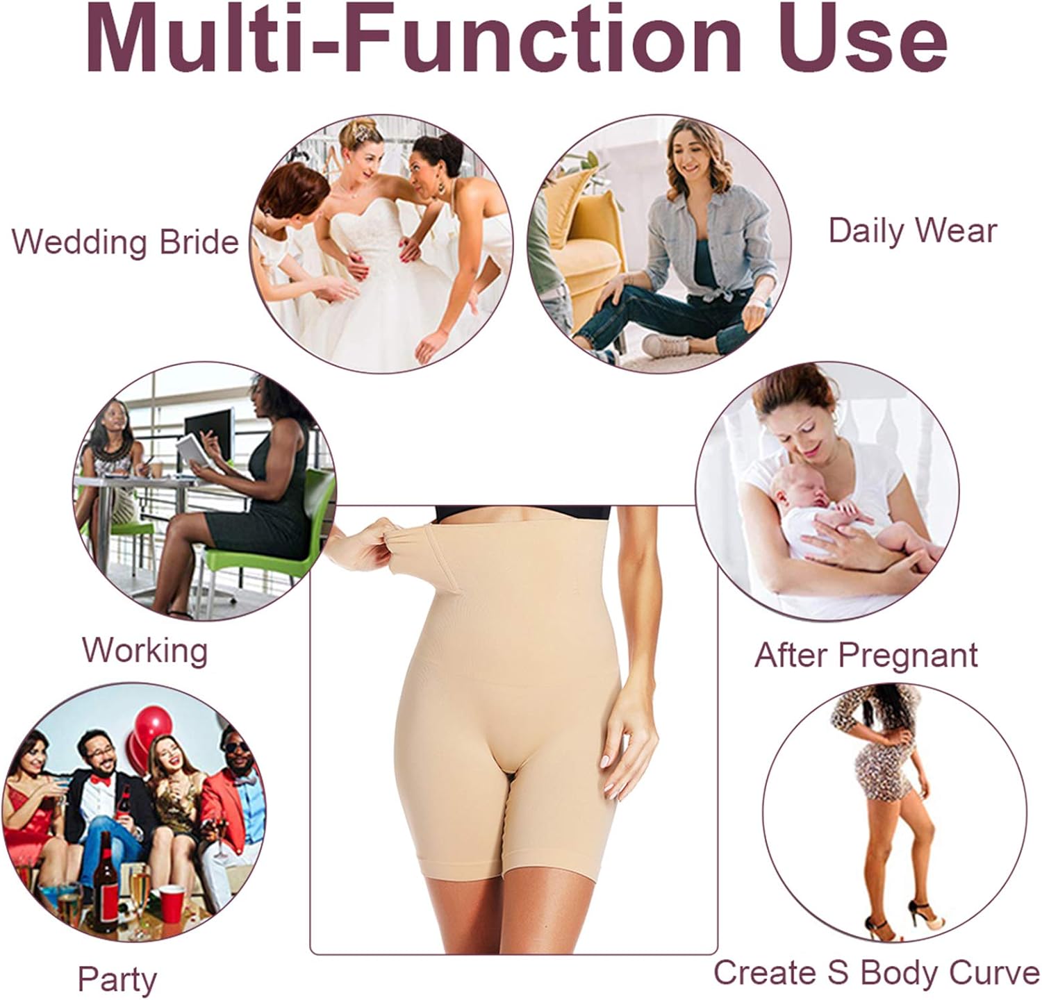 Shapewear Shorts for Women Thigh Slimmer Slip Shorts Under Dress Tummy Control Panties Body Shaper at  Women’s Clothing store