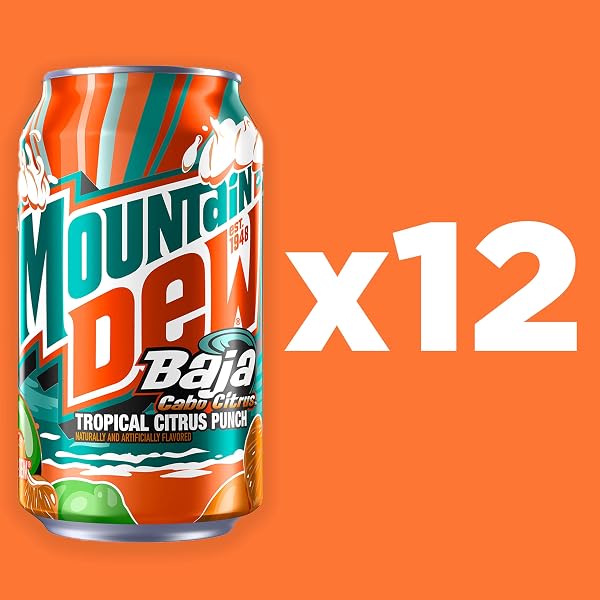 MOUNTAIN DEW, BAJA CABO CITRUS12 FL OZ CANS (PACK OF 12)