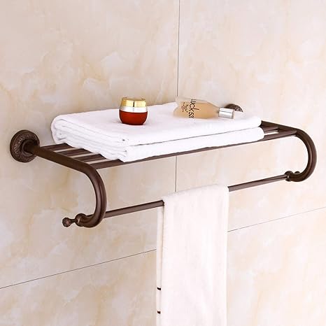 DXMRWJ Badezimmerregal Wandmontage Antik Bad Handtuchhalter Kupfer
