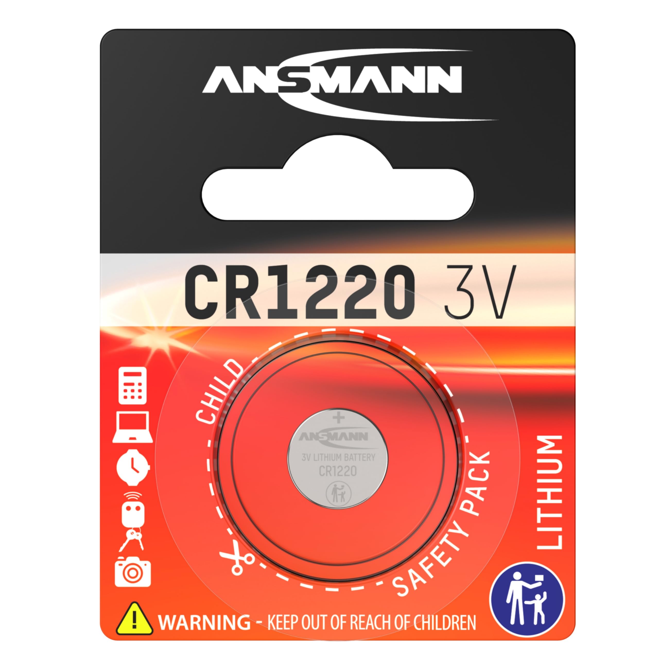 Ansmann 5020062 CR1220 Coin Battery [Pack of 1] Lithium 3V Button Cell