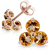 1.5 Carat 14k Solid Rose Gold Joelle Citrine Stud Earrings