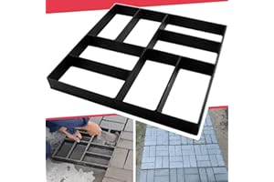 Anothera 15.7"x15.7"x1.57" Concrete Molds Reusable Walk Maker Pathmate Stone Molding Stepping Stone Path Maker Paver Yard Patio Lawn Garden DIY Walkway Pavement Brick Moulds (8-Grid)