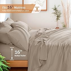 Shilucheng 100% French Linen Sheets - Queen Size