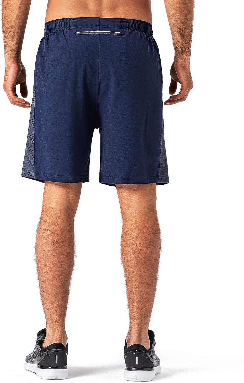 Naviskin Men's 7" Quick Dry Running Workout Shorts Mesh Panels Zip Pocket : Clothing