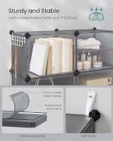 SONGMICS Interlocking Shoe Rack 6-Slot Modular Storage Cabinet Slate Grey view 3