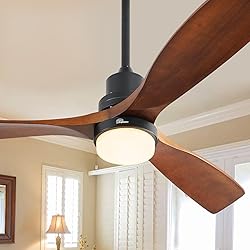 Sofucor 52 Inch Solid Wood Ceiling Fans with Lights