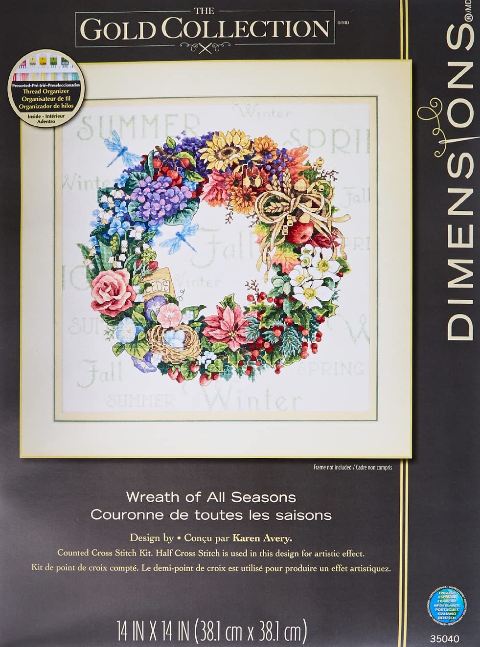 DIMENSIONS 35040 Wreath of All Season, Fabric, Various, W x 14 in. H