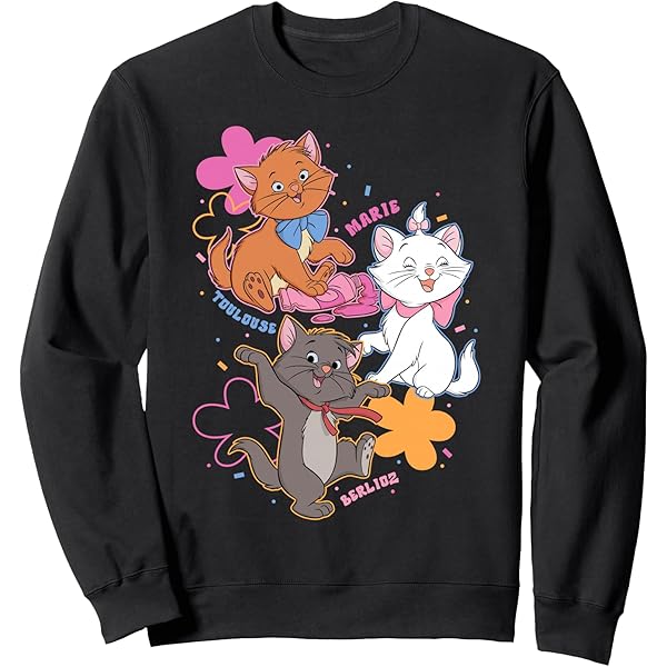 完売品【The Aristocats】スウェットプルオーバー Disney's The Aristocats Marie Pink Bow Juniors' Oversized Graphic