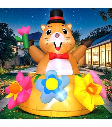 Gemmy 7-Foot Airblown Inflatable Easter Bunny With Egg - Outdoor/Indoor Yard Decoration