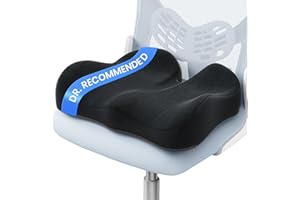 Benazcap Ergonomic Seat Cushion -Large Memory Foam Office Chair Cushion Seat Pad - Sciatica & Lower Back Pain Relief - Car Seat Cushions for Driving Seat Cushions