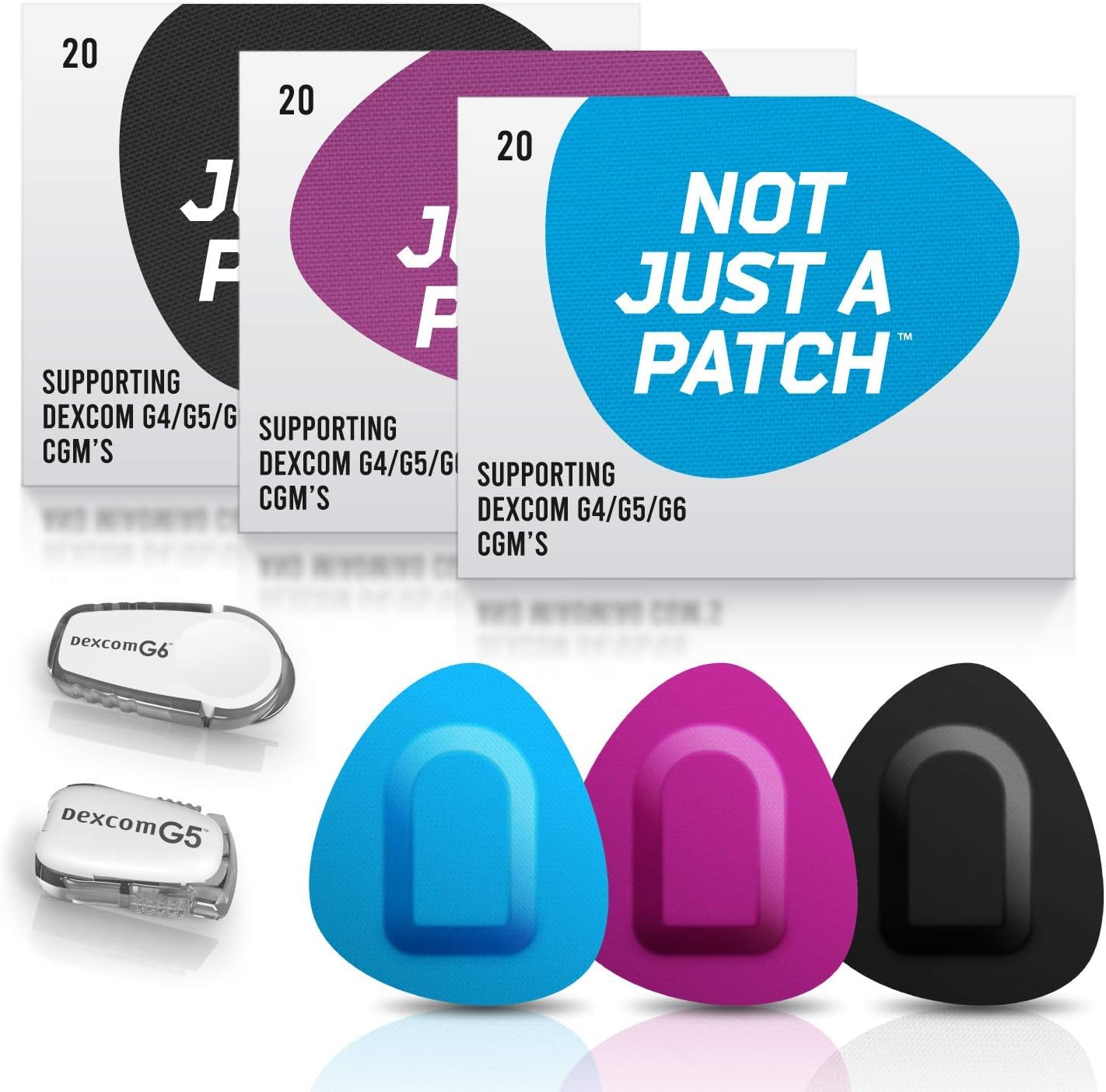 NOT JUST A PATCH Bundle of Three Blue Purple and Black