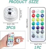 Pennle 3 Pack Submersible LED Lights with Remote RGB 13 colors 16h view 2