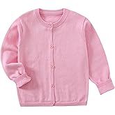 ElecMotive Girls' Cardigans Sweater School Uniforms Cotton Long Sleeve Lightweight Outerwear