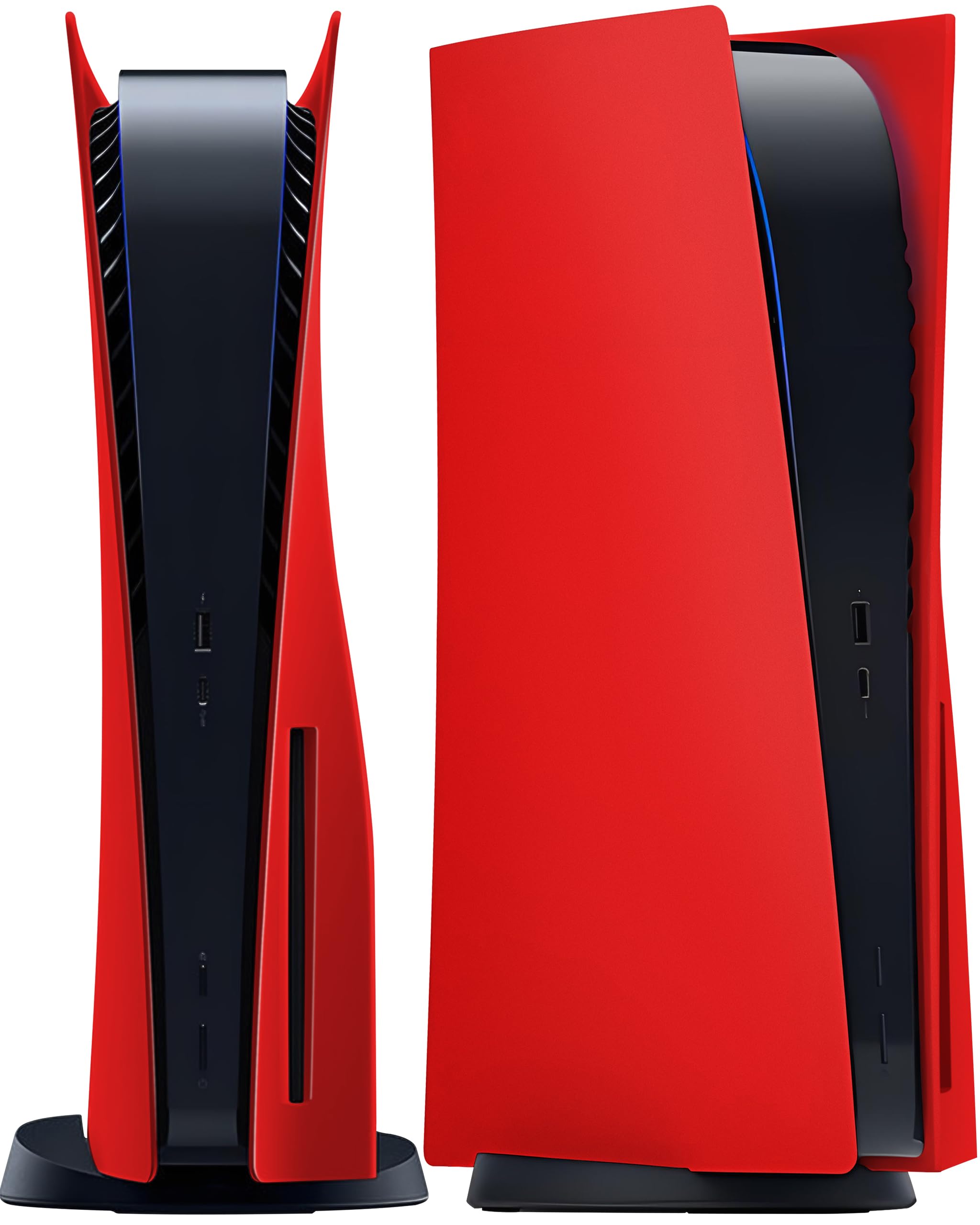 Joso Faceplate for PS5 Disc Edition, Anti-Scratch Dustproof Case Replacement, Cover Skin Fit for PS5 Console (CD-ROM), Plates for PS5 Accessories, Easy Installation - Red