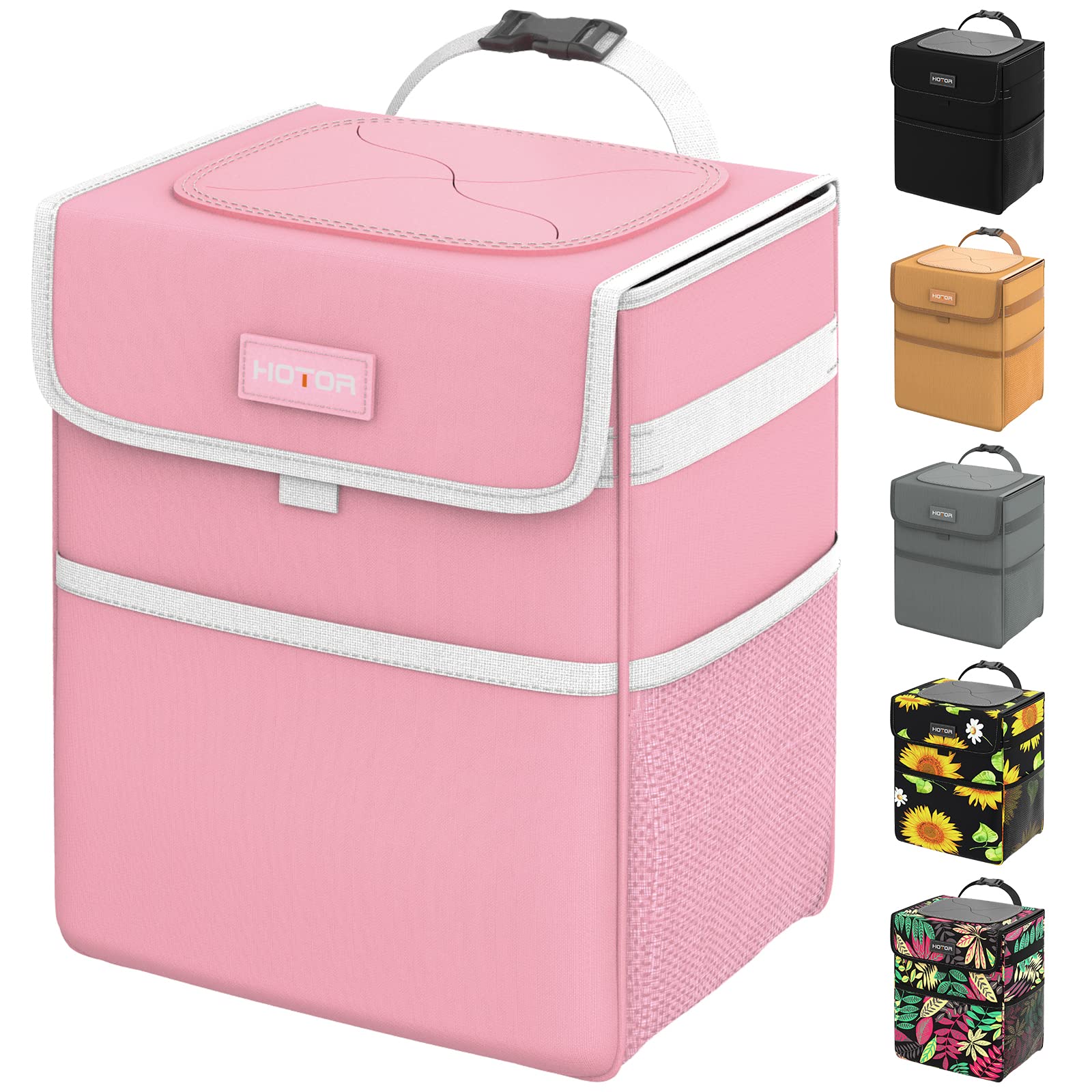 HOTOR Pink Trash Bag Hanging with Storage