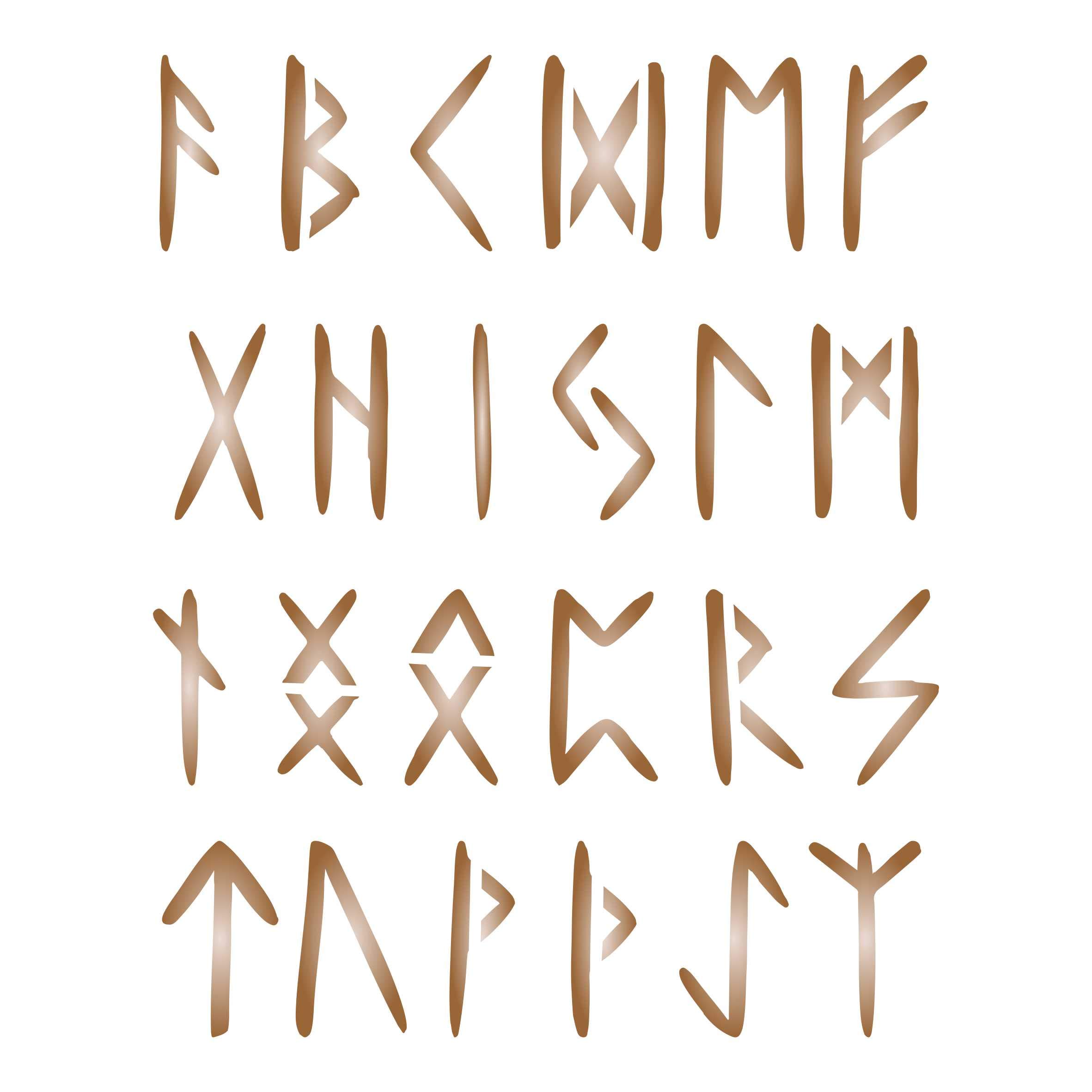 1" Runes Stencil, 11.43 x 11.43 cm (S) - Ancient Celtic Norse Nordic Writing Alphabet Stencils