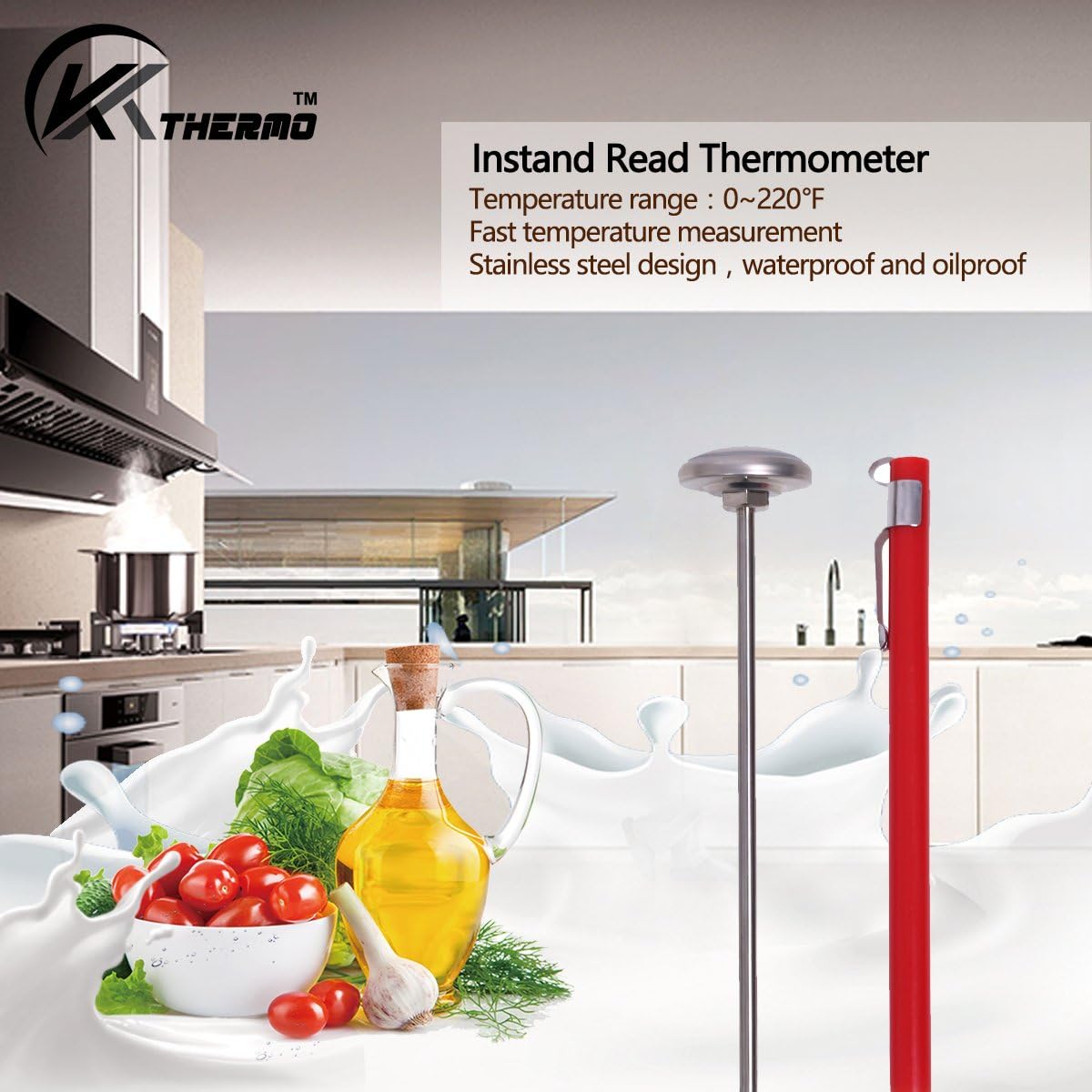 KT THERMO Instant Read 1-Inch Dial Thermometer,Best For The Coffee Drinks,Chocolate Milk Foam: Kitchen & Dining