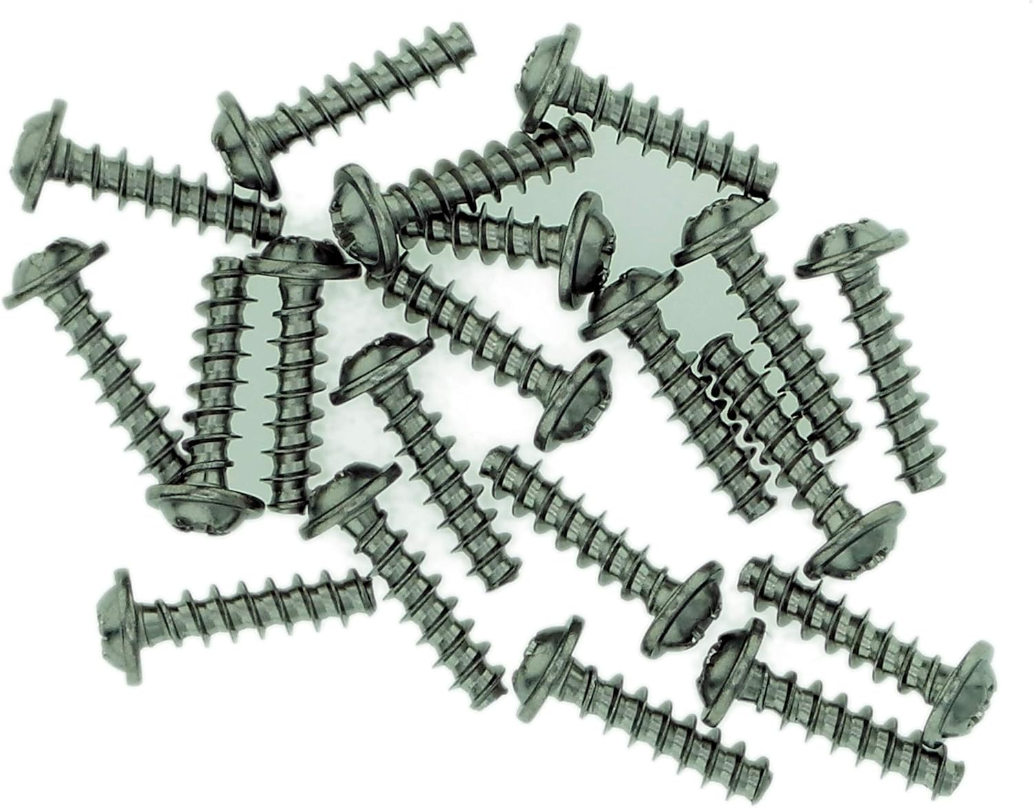 D3.5 (3.5mm x 16mm) Pozi Pan Screws for Plastic (Flanged) - Stainless Steel (A2) (Pack of 20), 3.5x16 - Flanged - A2 (20)