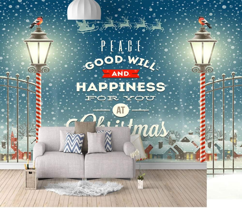 Christmas 3D Wallpaper Custom Wall Mural-Christmas Snow Scene-Removable