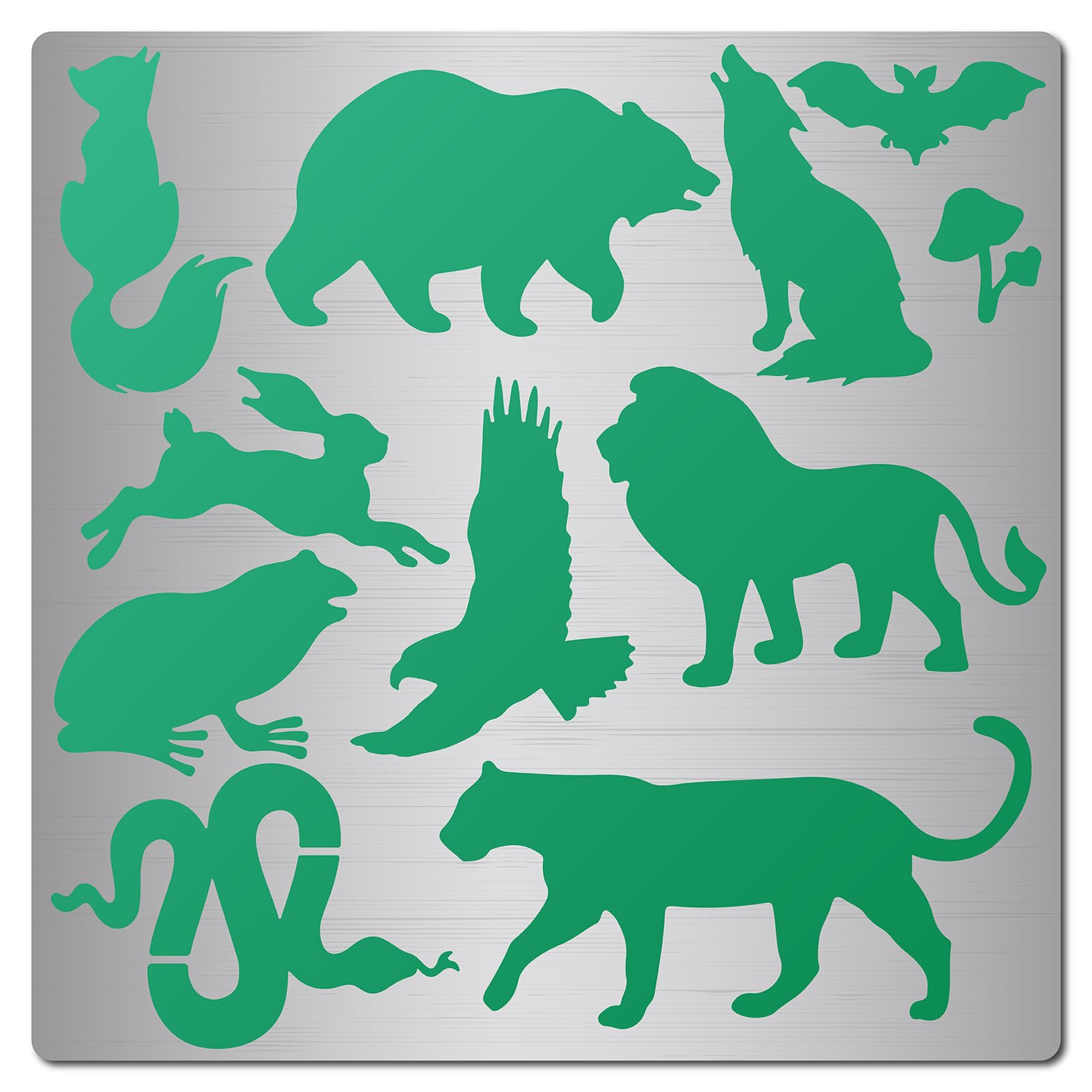 GORGECRAFT 12cm Stainless Steel Cutting Dies Stencils Reusable Metal Wolf Rabbit Stencil Animal Templates Journal Tool for Painting on Wood Wall Canvas Furniture Pyrography Engraving Home Decor