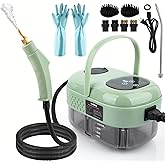 Steam Cleaner, 2500W High Pressure Handheld Steamer, 6-gears adjustable, Portable Steam Cleaning Machine with 6 Brushes, Cleaning for Home Use, Kitchen, Bathroom,Hard Surface,Car Detailing (Green)