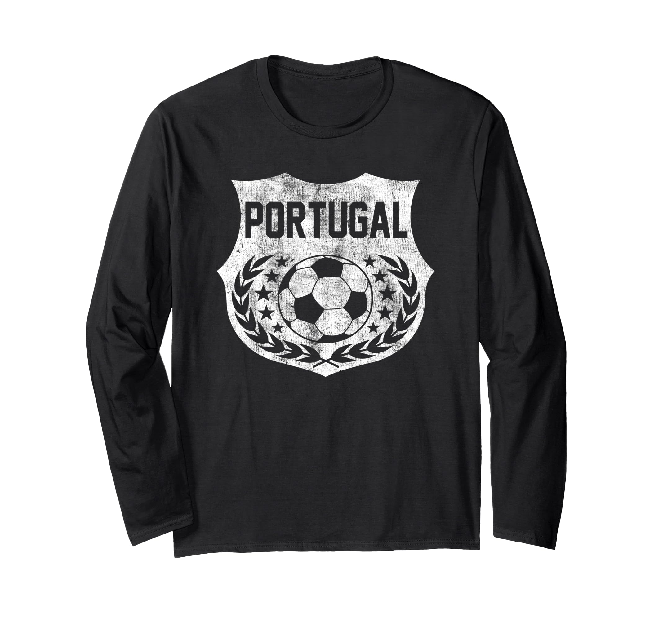 Portugal Faded Vintage Soccer Ball Seal Long Sleeve T-Shirt