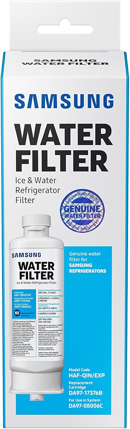 Samsung Genuine DA97-17376B Refrigerator Water Filter, 1-Pack (HAF-QIN/EXP) (Packaging May Vary): Home Improvement