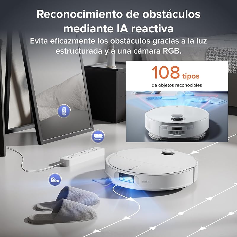 Qrevo EdgeT Aspirador Robô de Sucção 18500 Pa, com FlexiArm