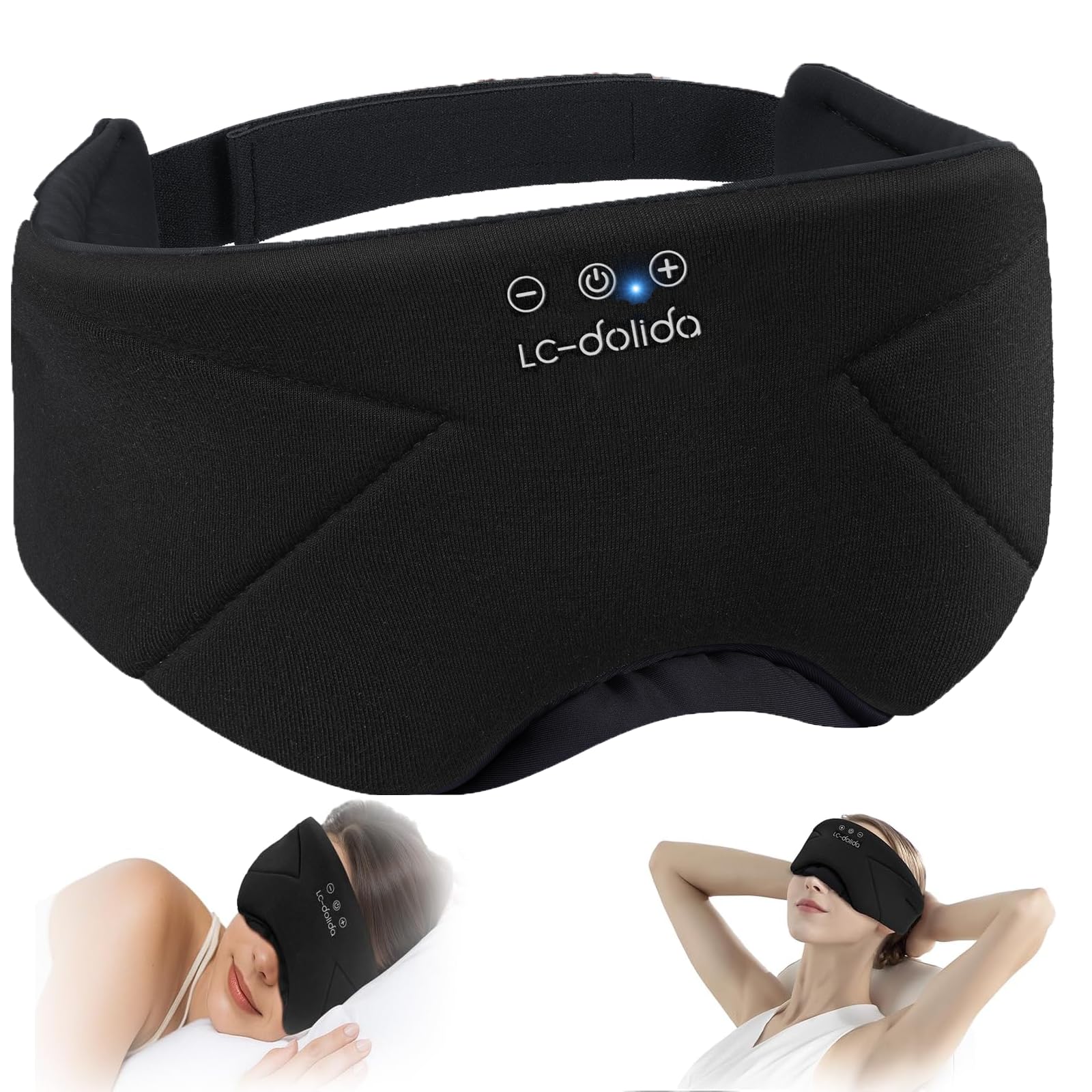 Photo 1 of Sleep Mask with Headphones Bluetooth 5.4, LC-dolida Wireless Music Eye Mask for Sleeping Headphones with Soft Bamboo Cotton Cooling Breathable,Ultra-Thin Stereo Speaker for Side Sleepers