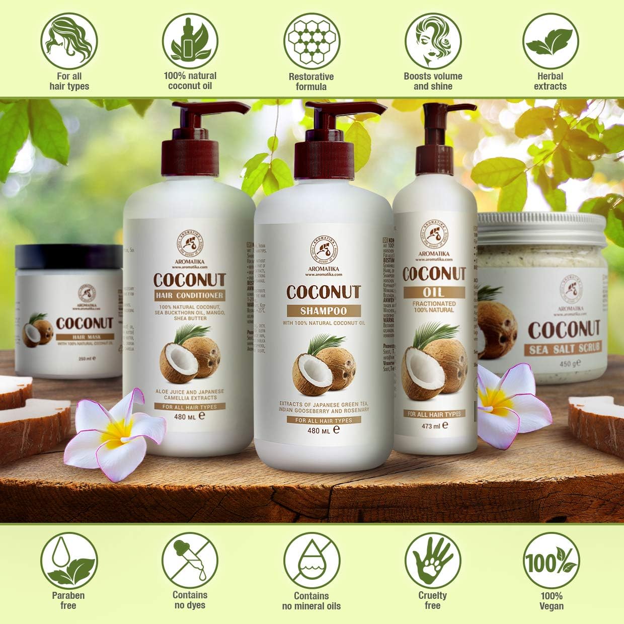 Fractionated Coconut Oil 480ml, 100% Pure & Natural Coconut Oils, Base Oil, Odorless, Intensive Hair Treatment for Hair - Image 3