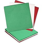 Iconikal 75 Sheets Christmas Tissue Paper Assortment, 20 x 20-inches, 25 of Each: Red, Green, and White Holiday Wrapping