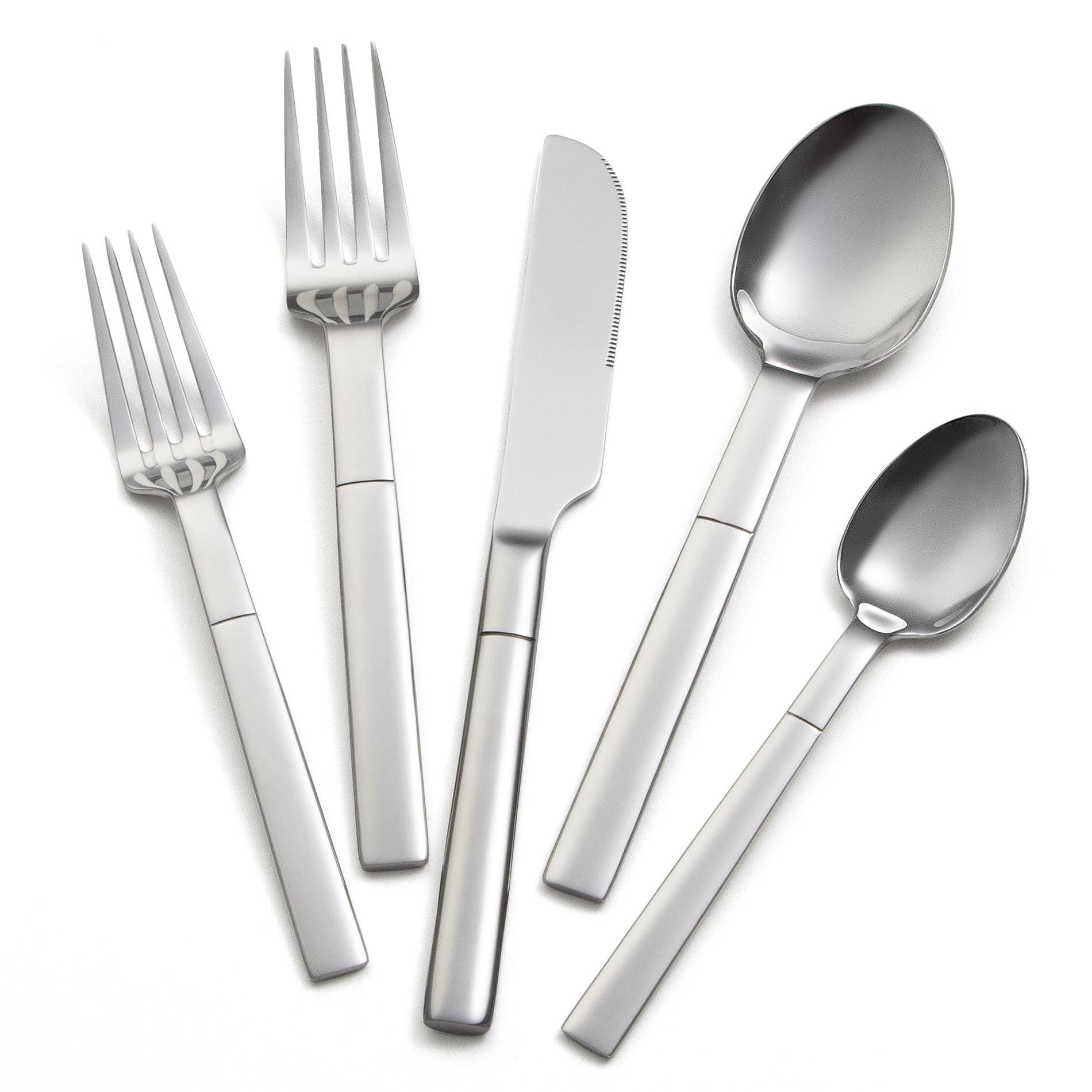 Photo 1 of 40 Piece Heavy Duty Silverware Set for 8, EIUBUIE Stainless Steel Flatware Modern Cutlery Sets with Wide Flat Handle, Mirror Polished Tableware Eating Utensils Sets Unique Forks Spoons and Knives Set