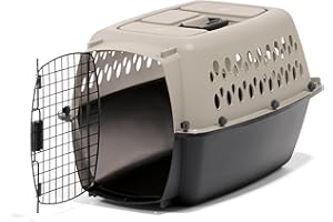 Petmate Vari Dog Kennel - Portable Crate for Pets 10-20 lbs - Airline-Friendly Pet Carrier - Durable Plastic Shell - For Home and Travel - Made in USA - 24 Inches - Taupe and Black
