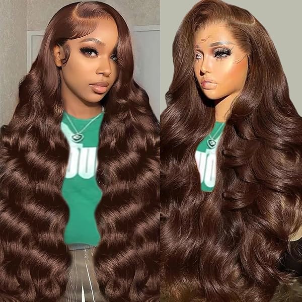 Amazon.com : Dochuman 30inch Chocolate Brown Lace Front Wig Human